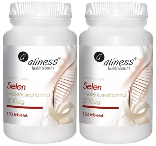 Zestaw 2x Selen L-selenometionina 200µg 100 tabl, Aliness