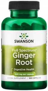 Swanson Ginger Root - Imbir 540mg 100 kapsułek - Żołądek Jelita Wydalanie Gazów