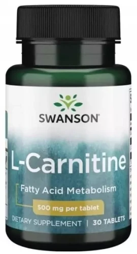 L-karnityna 500mg 30 tabl, Swanson