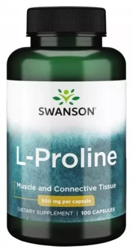 L-Prolina 500mg 100kaps, Swanson