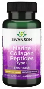 Swanson Marine Collagen Peptides Type I - Morikol peptydy kolagenu morskiego typu I 60 kapsułek - Skóra Włosy Paznokcie Kości