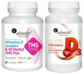 Zestaw Witamina B-50 complex Methyl TMG 100 kaps + Witamina D3 FORTE oil 4000 j.m. 120 kapsułek, Aliness