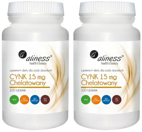Zestaw 2x Cynk 15 mg chelatowany 100tab. Aliness"