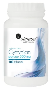 Aliness Cytrynian potasu 300 mg 100 tabletek VEGE - Prawidłowe Ciśnienie Krwi