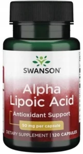 Swanson Alpa Lipoic Acid - Kwas Alfa Liponowy 50mg 120 kapsułek - Metabolizm Glukozy i Insuliny
