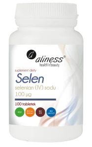 Aliness Selen selenian (IV) sodu 100µg 100 tabletek VEGE - Tarczyca Skóra i Paznokcie