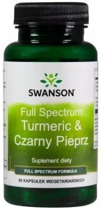 Swanson FS Turmeric Czarny pieprz 60 kapsułek - Trawienie Przeciwzapalne Antyoksydant 
