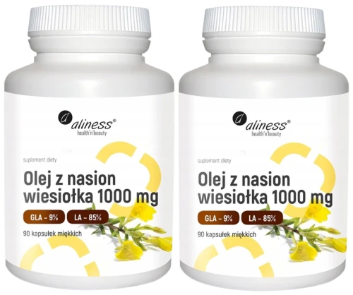 Zestaw 2x Olej z nasion wiesiołka 9% 1000 mg x 90 kapsułek, Aliness