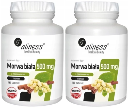 Zestaw 2x Morwa Biała Medica 500 mg x 180 tab. Medicaline