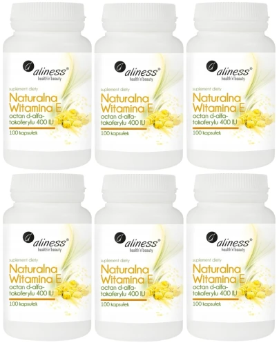 Zestaw 6x Naturalna witamina E 400IU, Aliness