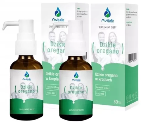 Zestaw 2x Avitale, Dzikie oregano 100% naturalny olej, 90% Naturalnego karwakrolu 30 ml, Aliness
