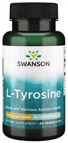 AjiPure L-Tyrozyna L-Tyrosine 500mg 60kaps, Swanson