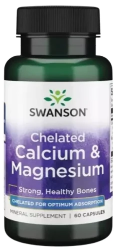 Chelated Calcium &amp; Magnesium - Chelat Wapnia i Magnezu 60 kaps, Swanson
