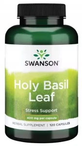 Swanson Holy Basil - Bazylia azjatycka 400mg 120 kapsułek - Odporność na Stres Spokój Dobre Samopoczucie