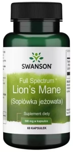 Swanson FS Lion's mane - Soplówka jeżowata 60 kapsułek - Funkcje Poznawcze Pamięć Koncentracja