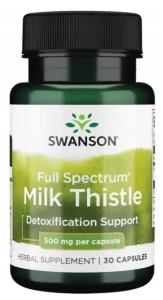 Swanson FS Milk Thistle - Ostropest plamisty 500mg 30 kapsułek - Układ Pokarmowy Trawienie Metabolizm