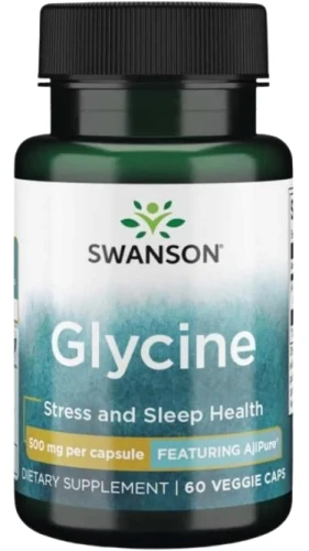 Glycine - AjiPure glicyna 500mg 60kaps, Swanson