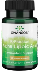 Swanson R-Fraction Alpha Lipoic Acid - Kwas Alfa Liponowy 50mg 60 kapsułek - Prawidłowy Poziom Cukru Antyoksydant
