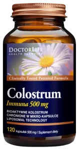 Doctor Life Colostrum Immuna - Kolostrum 500mg 120 kapsułek - Odporność Zmniejszenie Zmęczenia Regeneracja 
