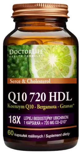 Co-Q10 720 18x lepiej przyswajalny z Bergamotą 60 kaps, Doctor Life
