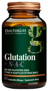 Doctor Life Glutation GSH + NAC 500mg 60 kapsułek - Odporność Detoksykacja Wątroba Antyoksydant