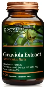Doctor Life Graviola Extract 500mg 100 kapsułek - Odporność Przeciwbakteryjne Przeciwwirusowe