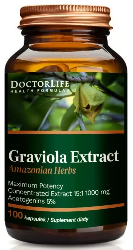 Graviola Extract 500mg 100 kapsułek, Doctor Life