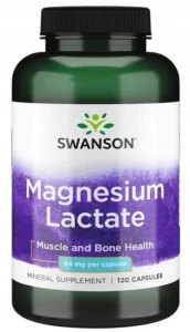 Swanson Magnesium Lactate - Mleczan magnezu 84mg 120 kapsułek - Zmniejszenie Zmęczenia Układ Nerwowy Koncentracja