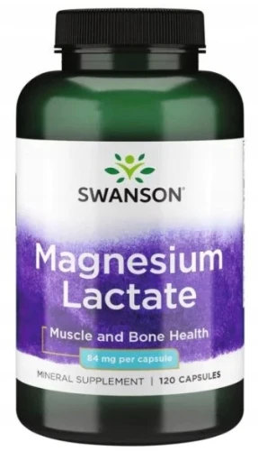 Magnesium Lactate - Mleczan magnezu 84mg 120kaps, Swanson