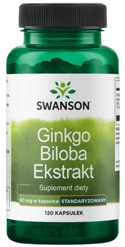 Ginkgo Biloba ekstrakt 60mg 120 kaps, Swanson