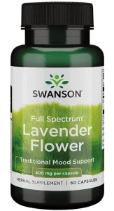 Swanson Lavender flower - Lawenda 400mg 60 kapsułek - Stres Zasypianie Relaks Wyciszenie