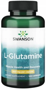 Swanson L-Glutamine - L-Glutamina 500mg 100 kapsułek - Odporność Jelita Cukrzyca