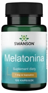 Swanson Melatonina 1mg 120 kapsułek - Układ Nerwowy Sen Odprężenie Spokój