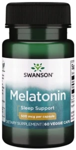Swanson Melatonin - Melatonina 500mcg 60 kapsułek - Układ Nerwowy Sen Odprężenie Spokój