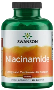 Swanson Niacinamide 500mg 250 kapsułek - Skóra Układ Nerwowy Zmęczenie