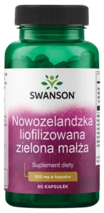 Swanson Nowozelandzka liofilizowana zielona małża 500mg 60 kapsułek - Stawy Mięśnie Przeciwbólowe