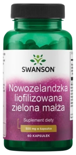 Nowozelandzka liofilizowana zielona małża - Green Lipped Mussel 500mg, Swanson