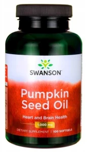 Swanson Pumpkin Seed Oil - Olej z pestek dyni 1000mg 100 żelek - Krążenie Cholesterol Układ Nerwowy