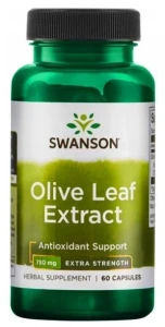 Swanson Olive Leaf Extract - Liść oliwny 750mg 60 kapsułek - Antyoksydant Przeciwzapalne Glukoza