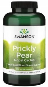 Swanson Prickly Pear - Opuncja 650mg 180 kapsułek - Glukoza Lipidy Odchudzanie