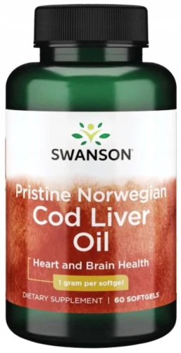 Pristine Norwegian Cod liver oil 60kaps, Swanson