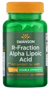 Swanson R-Fraction Alpha Lipoic Acid - Kwas Alfa Lipidowy 100mg 60 kapsułek - Antyoksydant Cholesterol Ciśnienie Krwi