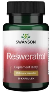 Swanson Resweratrol 250mg 30 kapsułek - Cholesterol Glukoza Antyoksydant