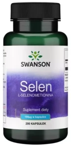 Swanson Selen L-Selenometionina 100mcg 200 kapsułek - Skóra Włosy Paznokcie Odporność