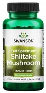 Swanson FS Shiitake Mushroom - Shiitake grzybek 500mg 60 kapsułek - Witalność Młodość Układ Nerwowy