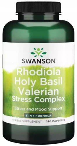 Rhodiola Holy Basil Valerian Stress Complex 180 kaps, Swanson