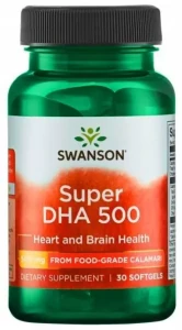 Swanson Super DHA 500 30 kapsułek - Cholesterol Pamięć Mięśnie Kości