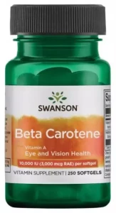 Swanson Beta Carotene 10.000IU 250 kapsułek - Odporność Skóra Proces Starzenia