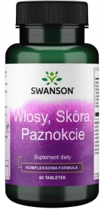 Swanson Włosy Skóra Paznokcie 60 tabletek - Wzrost Włosów Zdrowa Skóra Mocne Paznokcie