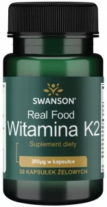 Swanson Witamina K2 200mcg 30 kapsułek - Kości Krzepliwość Krwi Układ Krążenia
